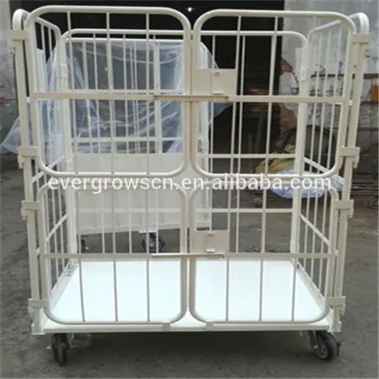 Electronic galvanized wire mesh roll cage trolley