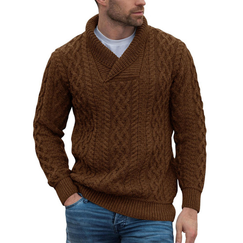 Men's Slim Fit lapel Turtleneck Sweater