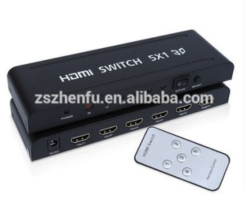 5x1 5-Port HDMI Powered Switcher for Full HD 1080P and 3D Support - Remote Control (5 inputs, 1 output)