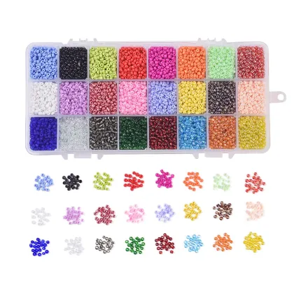 Pandahall 8/0 Round Hole Glass Seed Beads for Crafting Waist Beads