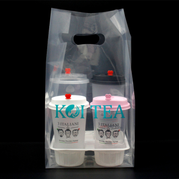 Custom Disposable Takeaway Bags Beutel für Milchtee und Kaffeegetränke
