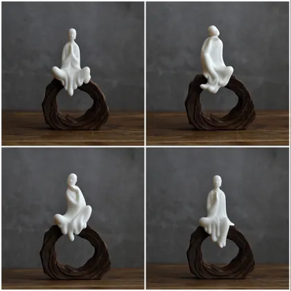Chinese Creative Zen Doll Ceramic Ornaments