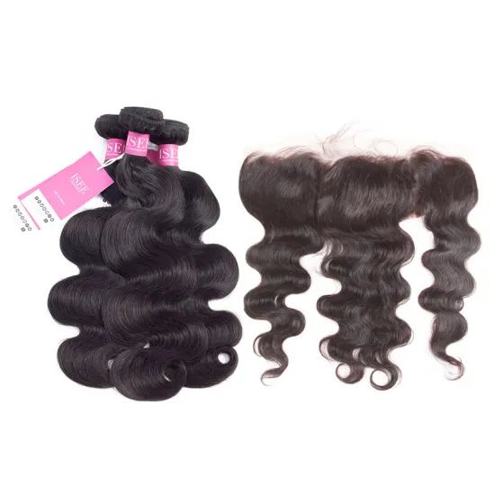Virgin Raw Indian Body Wave Lace Frontal Closure Human Hair With Bundles