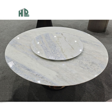 Modern Luxury Round Marble Top Dining Table Set - 4 Seater Furniture