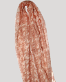 Light Wool Crinkle Effect Pink Printing Spring Scarf