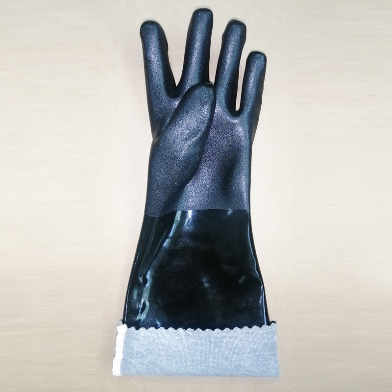 Μαύρο PVC μακρά γάντια αδιάβροχο ανθεκτικό σε πετρέλαιο 18inches