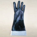 Guantes bañados de PVC negro Acabado arenoso 18 &#39;&#39;