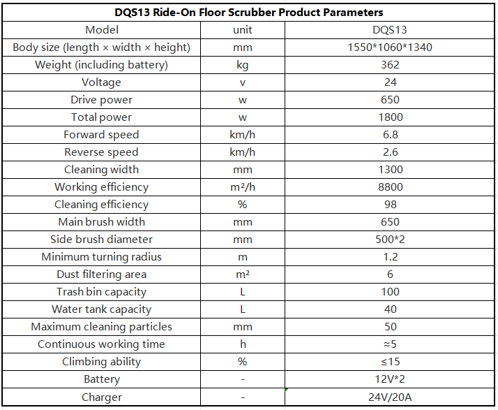 DQS13 Riding Electric Floor Scrubber