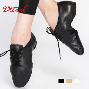 Women and men lace up leather soft sole jazz dancing/dance shoes D004718