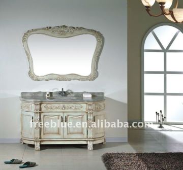 Classic solid wood bathroom furniture with mirror