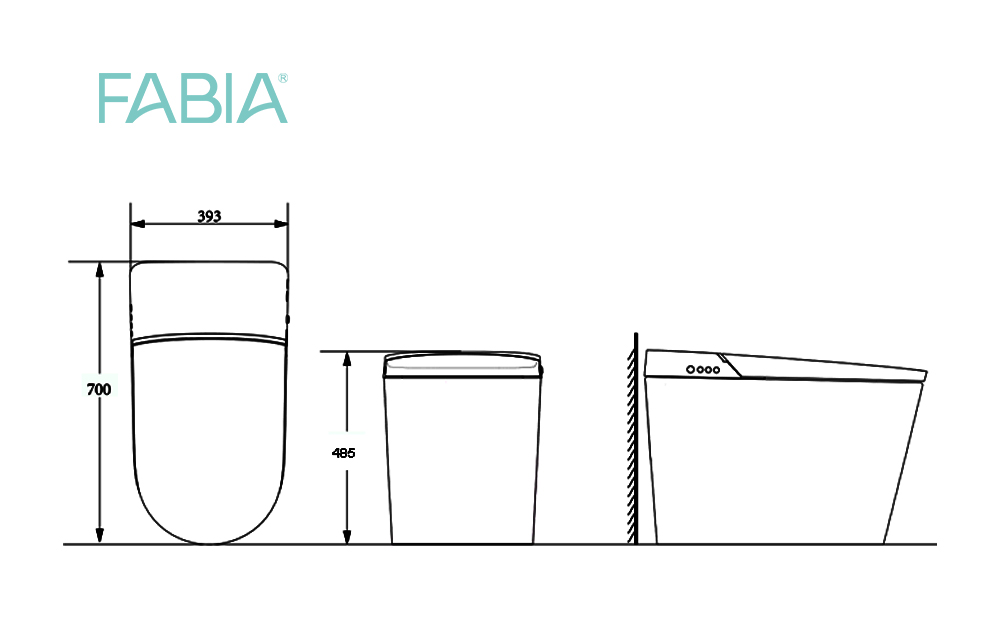 smart shower toilet size