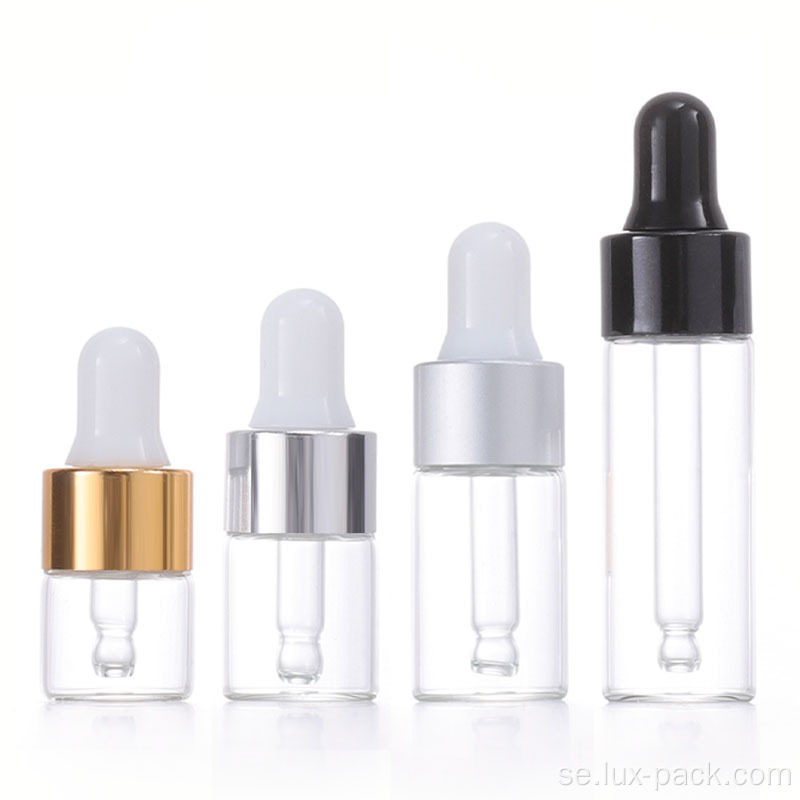 Anpassad klar mini Essential Oil Glass Droper Bottle Bottle