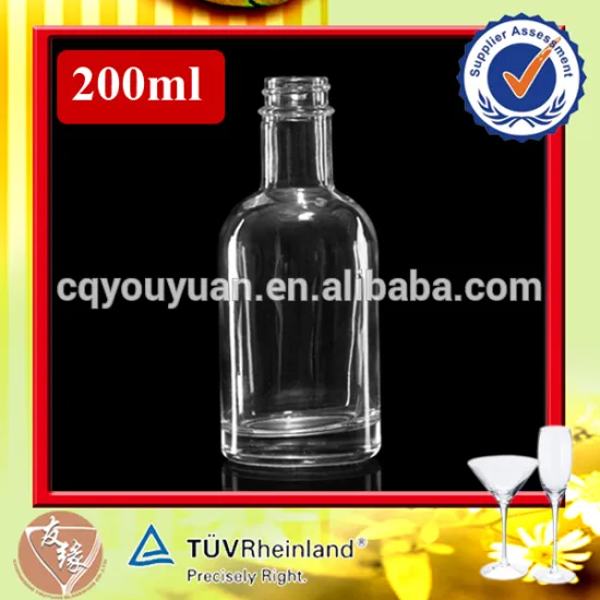 Custom made 200ml screw top high white round glass bottle
