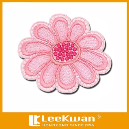 Pink Flower embroidery Patch
