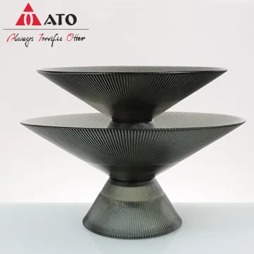 Creative Glass Fruit Plate Home Glass High-footed Plate