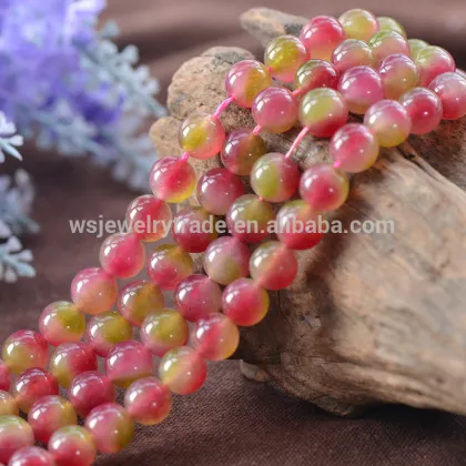 Watermelon chalcedony beads Chalcedony semi-finished products wholesale Factory direct sales