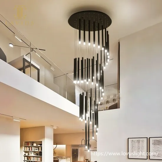 Modern design chandelier for duplex Trendy style chandelier for staircase