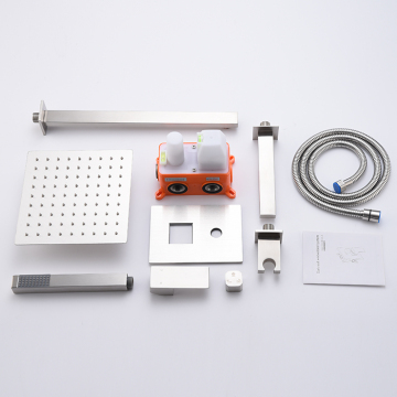 High Pressure Handheld Shower Brushed Hidden Shower Set for Hotels