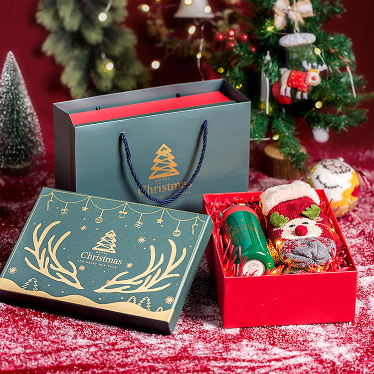صندوق هدايا عيد الميلاد الكبير الفارغ المخصص مع مقبض