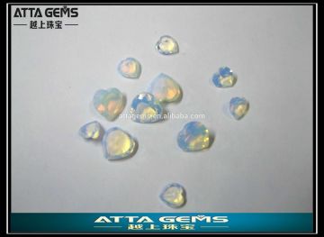 5X5mm heart cut white milky color glass