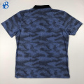 custom top quality microfiber dark blue polo shirt