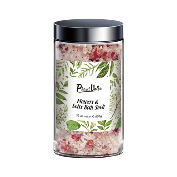 Custom Flaska Fizzy Fizzing Bath Epsom Salt - Private Label Sitz Oil Blend 500G with Flowers