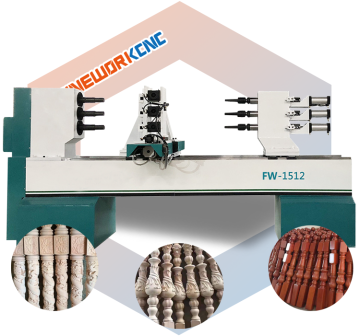 FW-1512 CNC Horizontal Wood Lathe with Spindle Engraving Machine