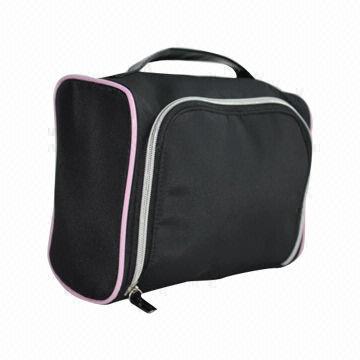 Cosmetic Bag with Zipper Closure Main Pocket, Made of Micro-fiber
