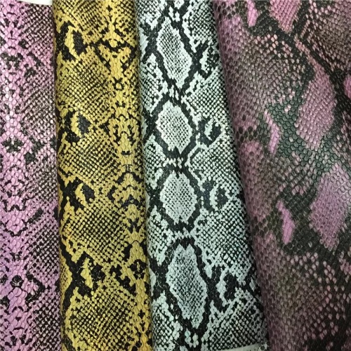 Custom Color Abrasion-Resistant Snake Skin Leather for Bags