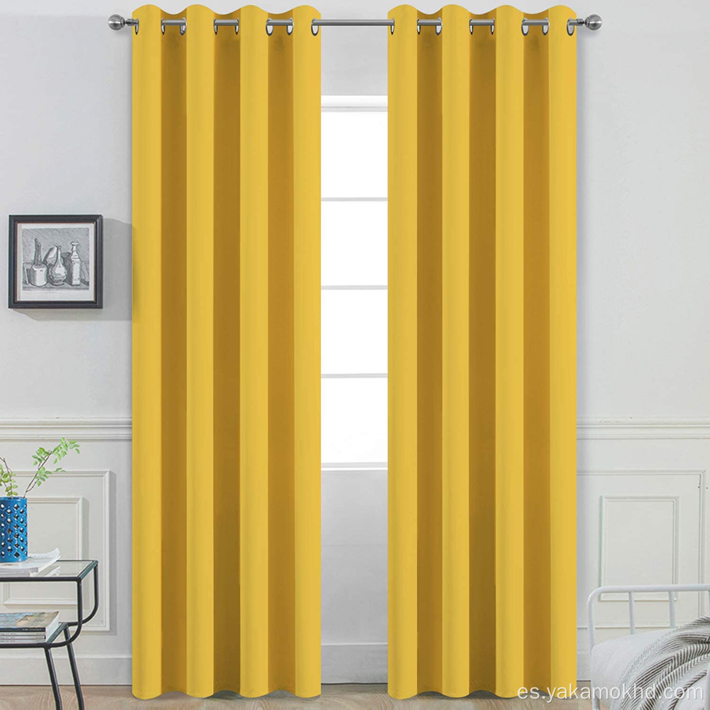 Cortinas opacas amarillo mostaza