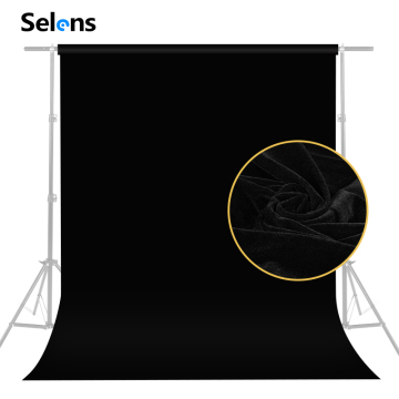 Selens 6.5x5ft Non-Reflective Velvet Black Photography Backdrop Cloth