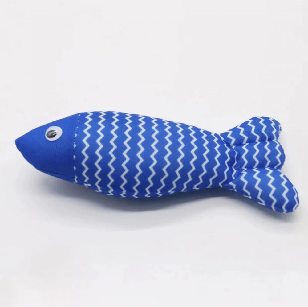 Toy de juguete para gato simulación de pescado molar peluche juguete