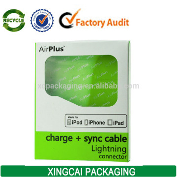 custom charger cable packaging box with window