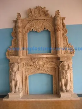 flower carved fireplace mantel