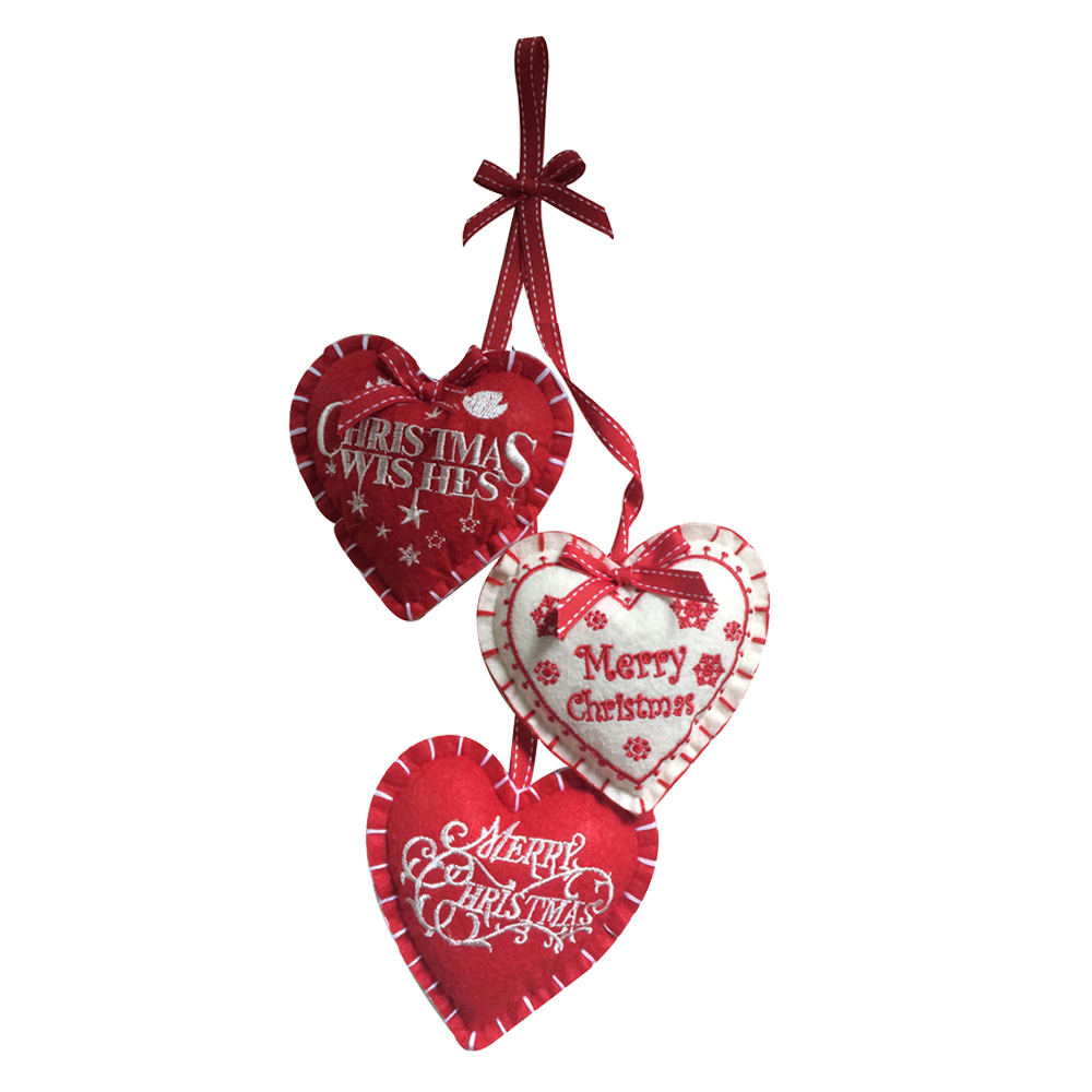 Christmas Heart Hanging Decorations Set