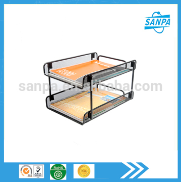 Metal Wire Mesh 2-tier Stacking File Tray