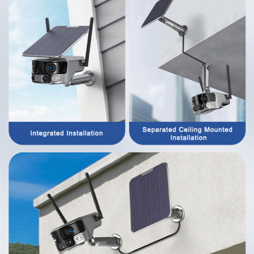 CCTV kameros saulės kolektoriaus lauko 8MP dvigubas objektyvas