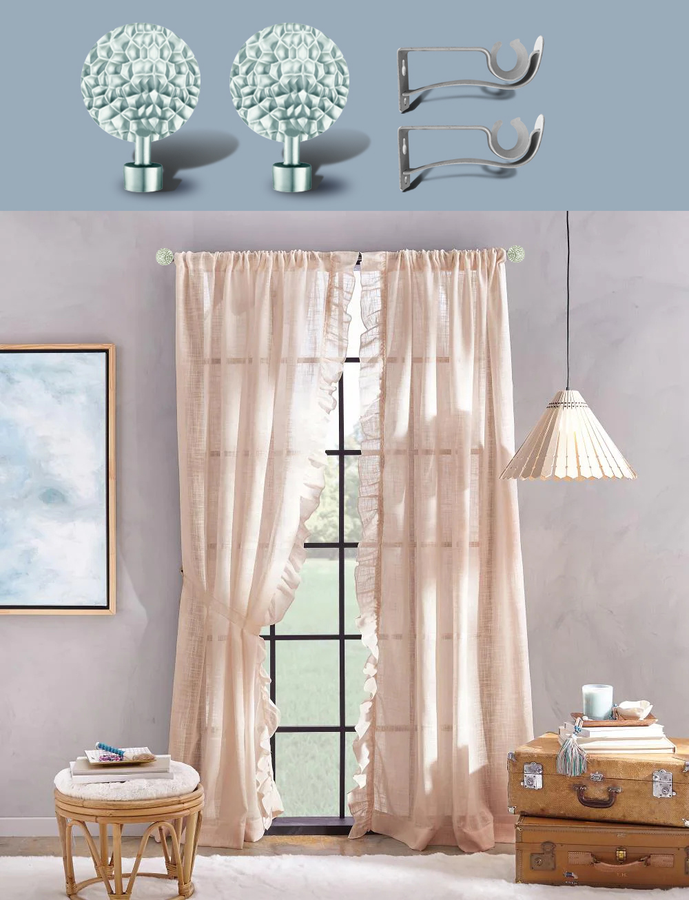 Tree vein Curtain Rods