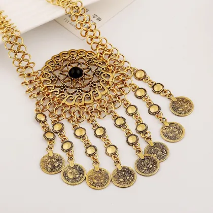 Vintage Coin Women Stylish Jewelry Necklace Locket Jewelry Set