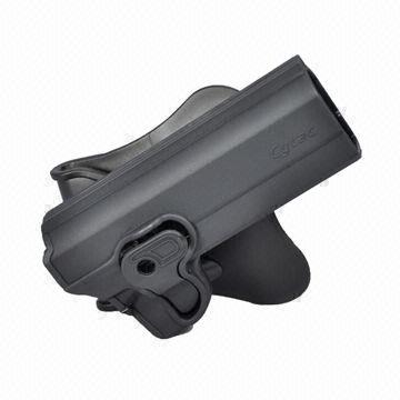 1911 pistol holster, made of polymer, designed with release button, soft silicone paddle