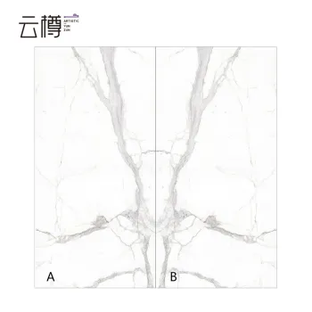 Sintered Stone 1600x3200x12mm Big Size Carrara Marble Look Glossy Wall Tiles for TV Background