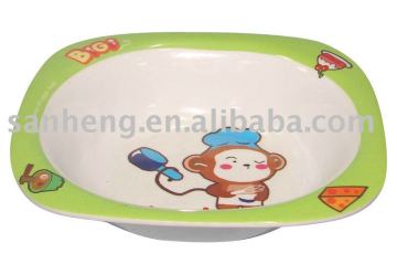 Square melamine kids bowl