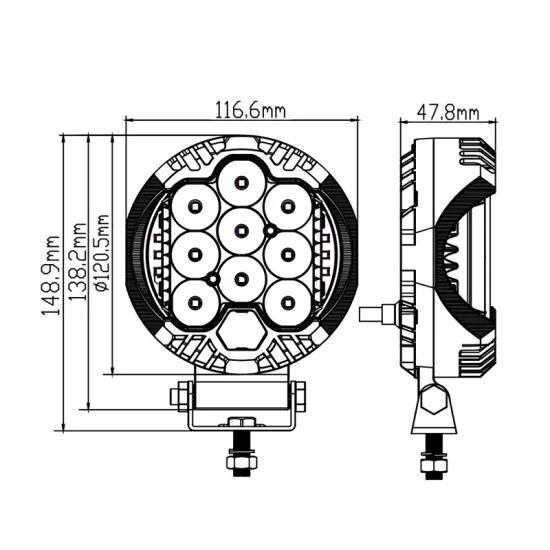 High Brightness Adjustable LED Work Light for Jeep Wrangler Headlights