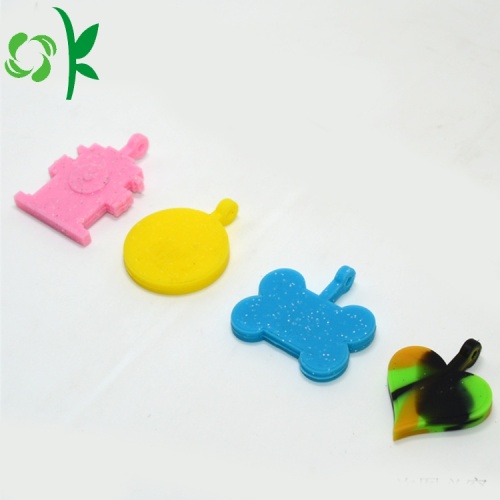 Accesorios para mascotas Glitter Powder Silicone Dog Tag