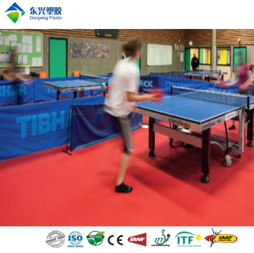 Portable sports flooring ITTF approved PVC vinyl table tennis court floor