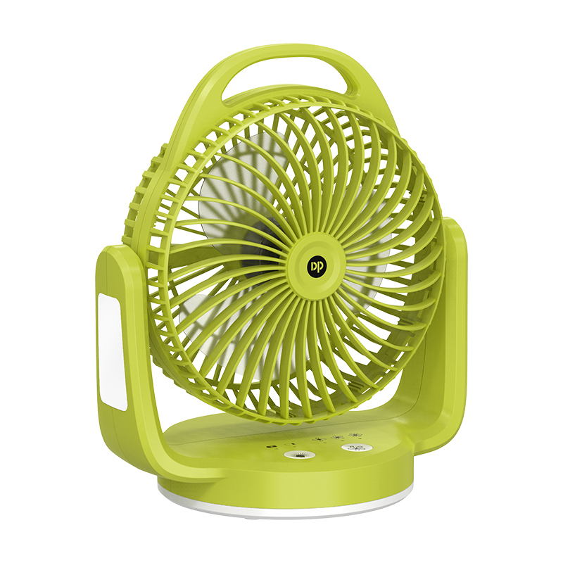6 inch Rechargeable Desktop Fan with Light and Hook