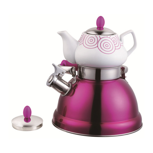 Household Rose Pink Double Tea Pot