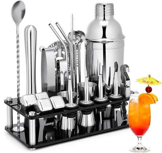 Customizable Stainless Steel Bar Mixology Kit: A Comprehensive bartender Set of Premium Quality Bar Tools