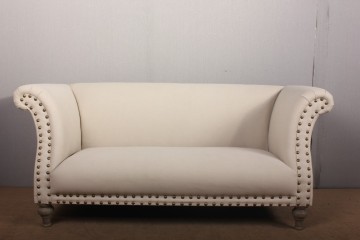 2015 new design simple fabric wooden frame copper nail classical sofa