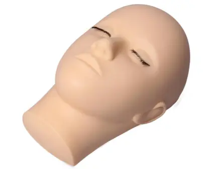 Eyelash extension training mannequin head for eyelash training flat training head